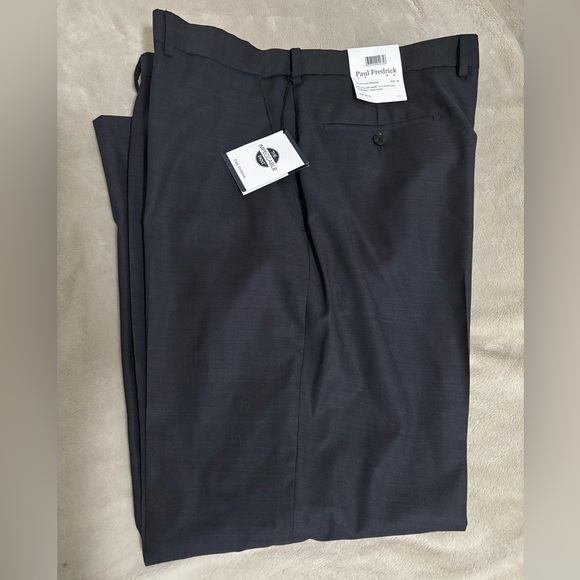 Paul Fredrick Men's charcoal Dress Pants - Picture 3 of 8
